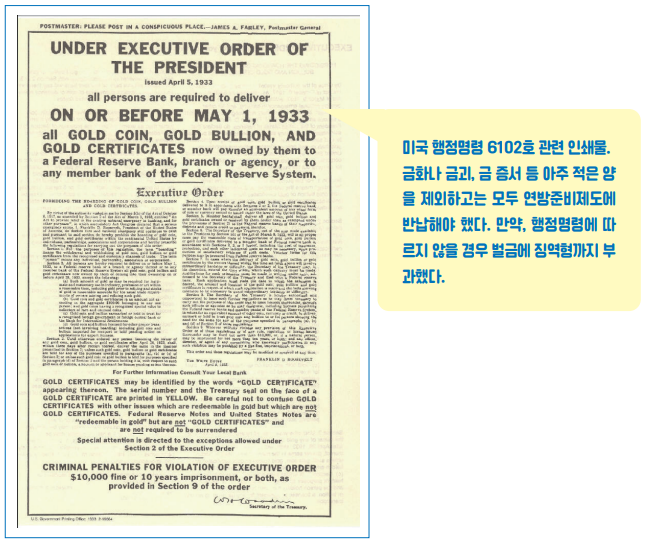 미국 행정명령 6102호 사진