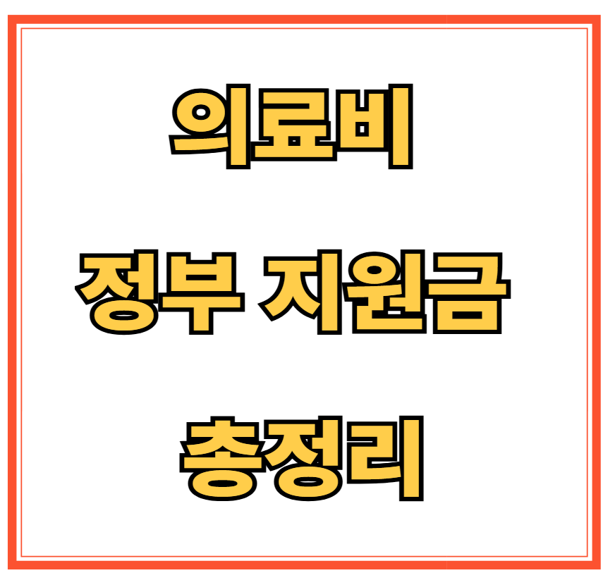 의료비 정부 지원금 총정리