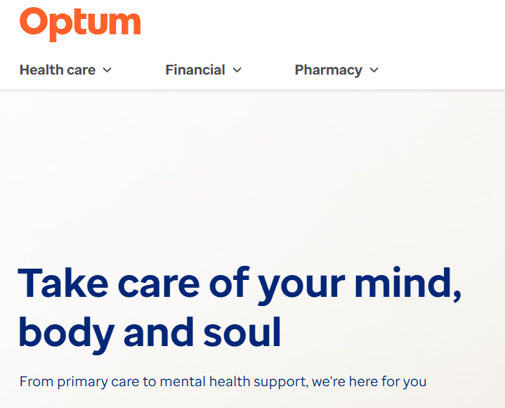 Optum 홈페이지
