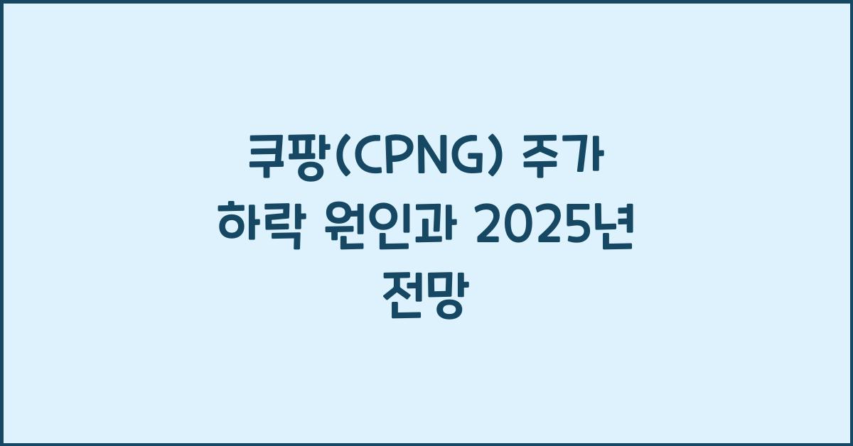 쿠팡(CPNG) 주가 하락 원인