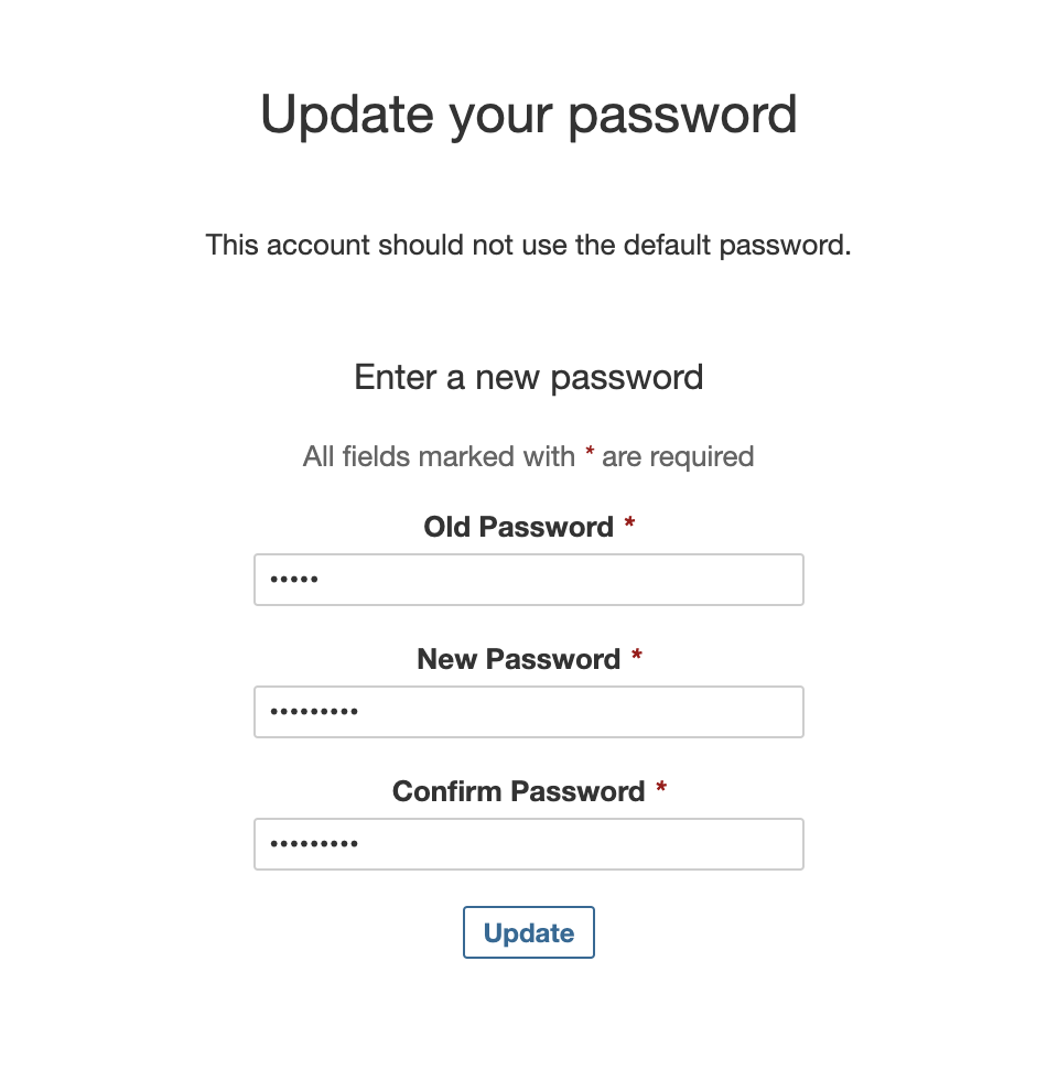 Update SonarQube Password