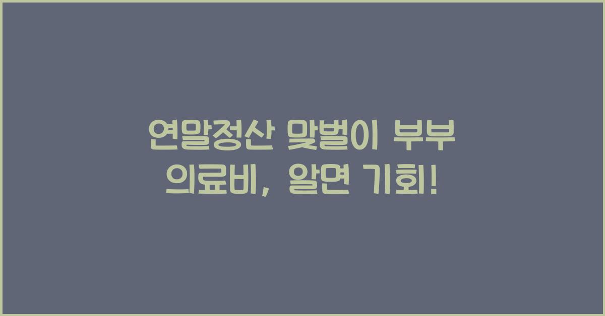 연말정산 맞벌이 부부 의료비