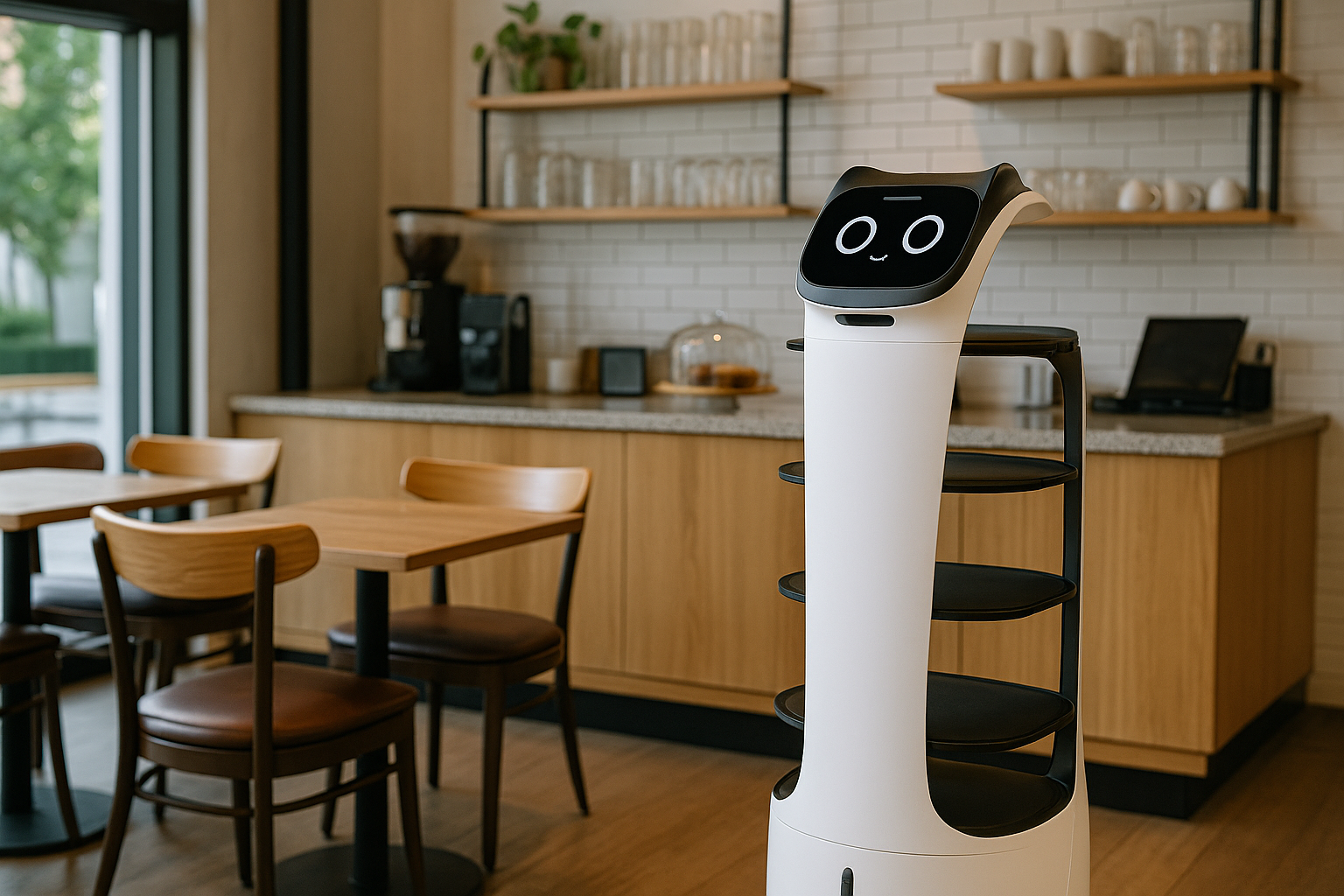 식당의 서빙로봇 이미지