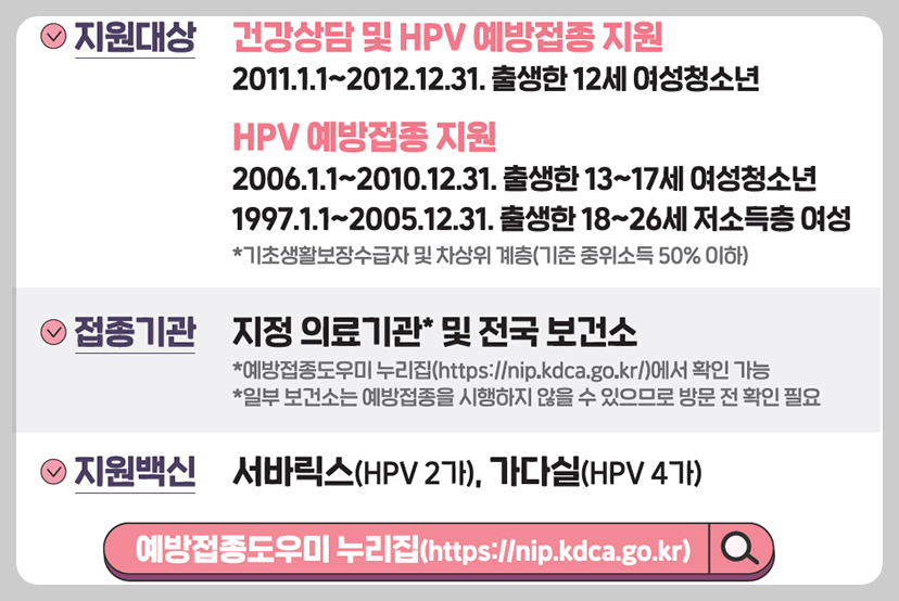 무료예방접종 대상밍및 절차