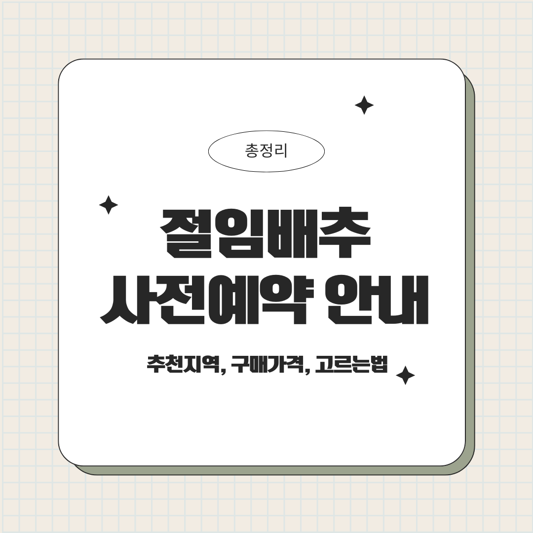 절임배추 사전예약 안내