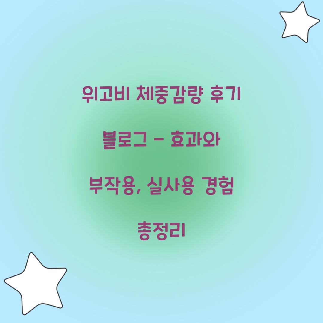 위고비 체중감량 후기 블로그