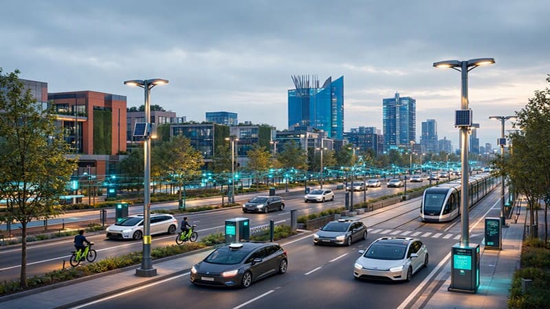 <img src=&rdquo;iot_smart_city.jpg&rdquo; alt=&rdquo;스마트 교통, 자율주행 자동차, IoT 센서, 스마트 가로등, 친환경 도시&rdquo;>