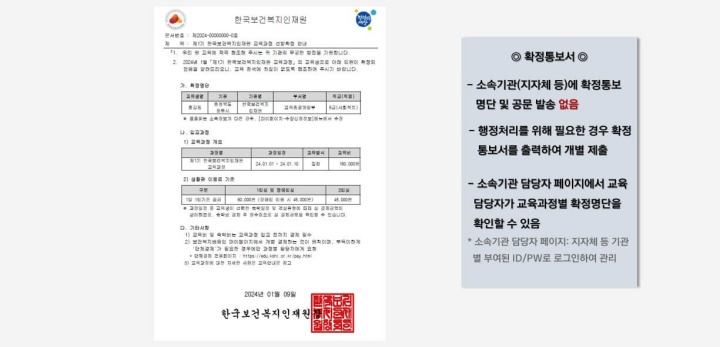 2024 요양보호사 승급교육 온라인 신청, 수료증 발급 방법