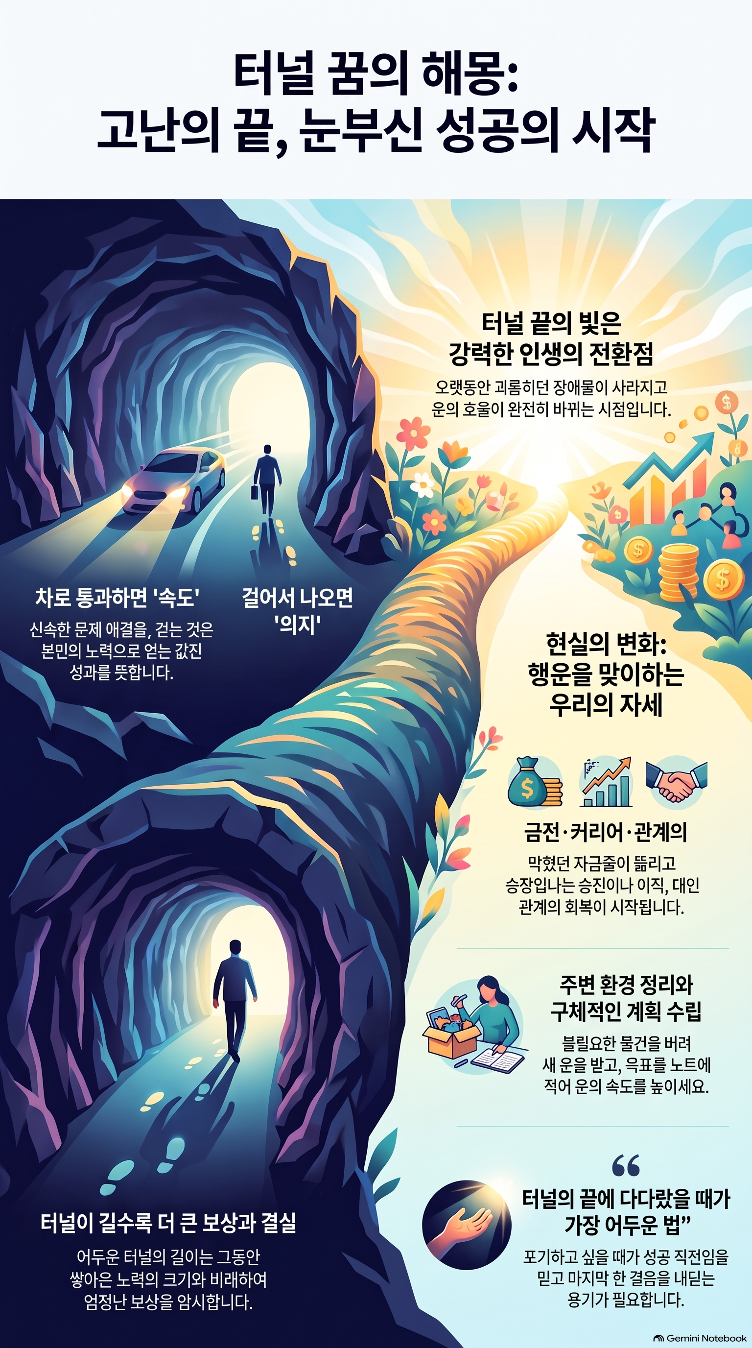 긴 터널 통과하는 꿈