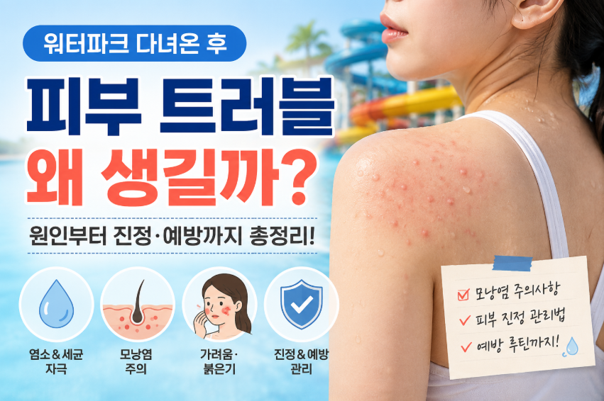 워터파크 후 좁쌀·가려움이 올라왔다면? 피부 트러블 관리법