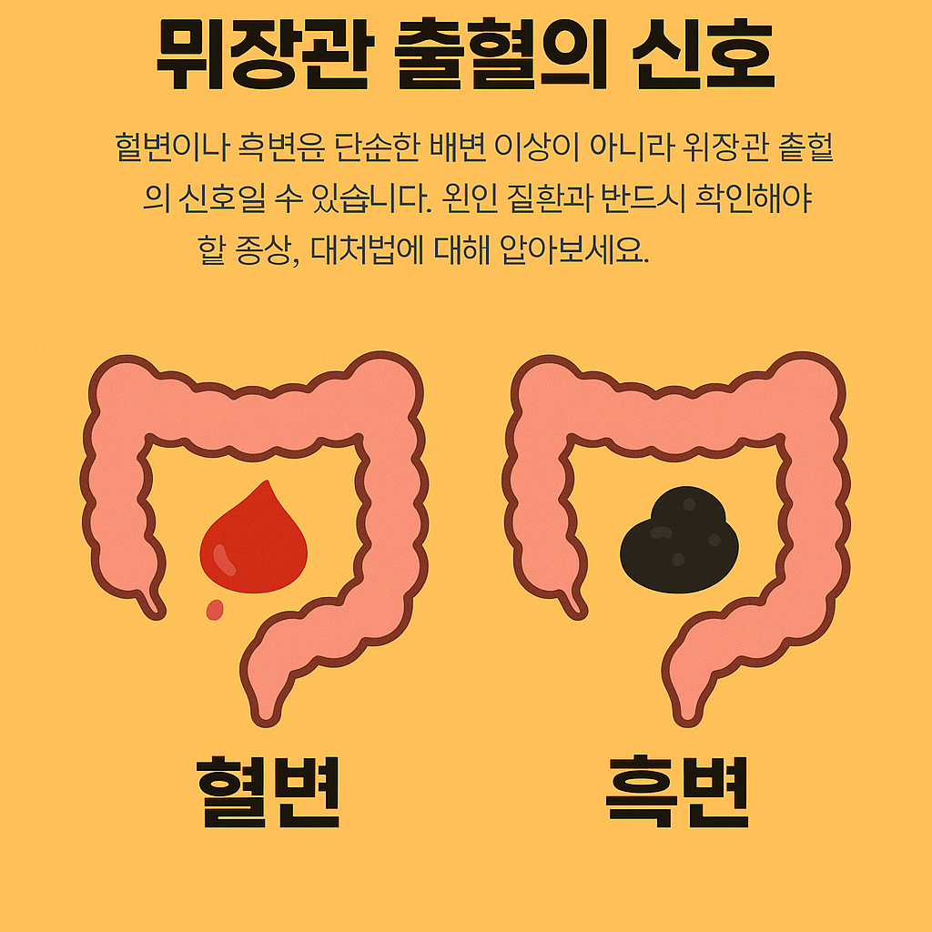 혈변 또는 흑변, 위장관 출혈의 신호일 수 있습니다