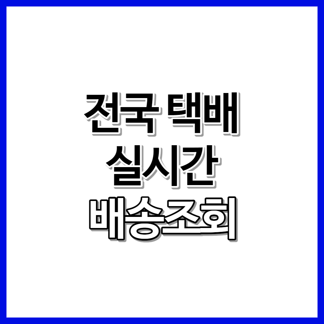 택배 실시간 배송조회