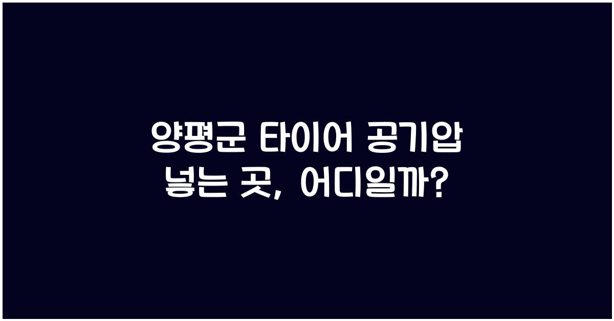 양평군 타이어 공기압 넣는 곳