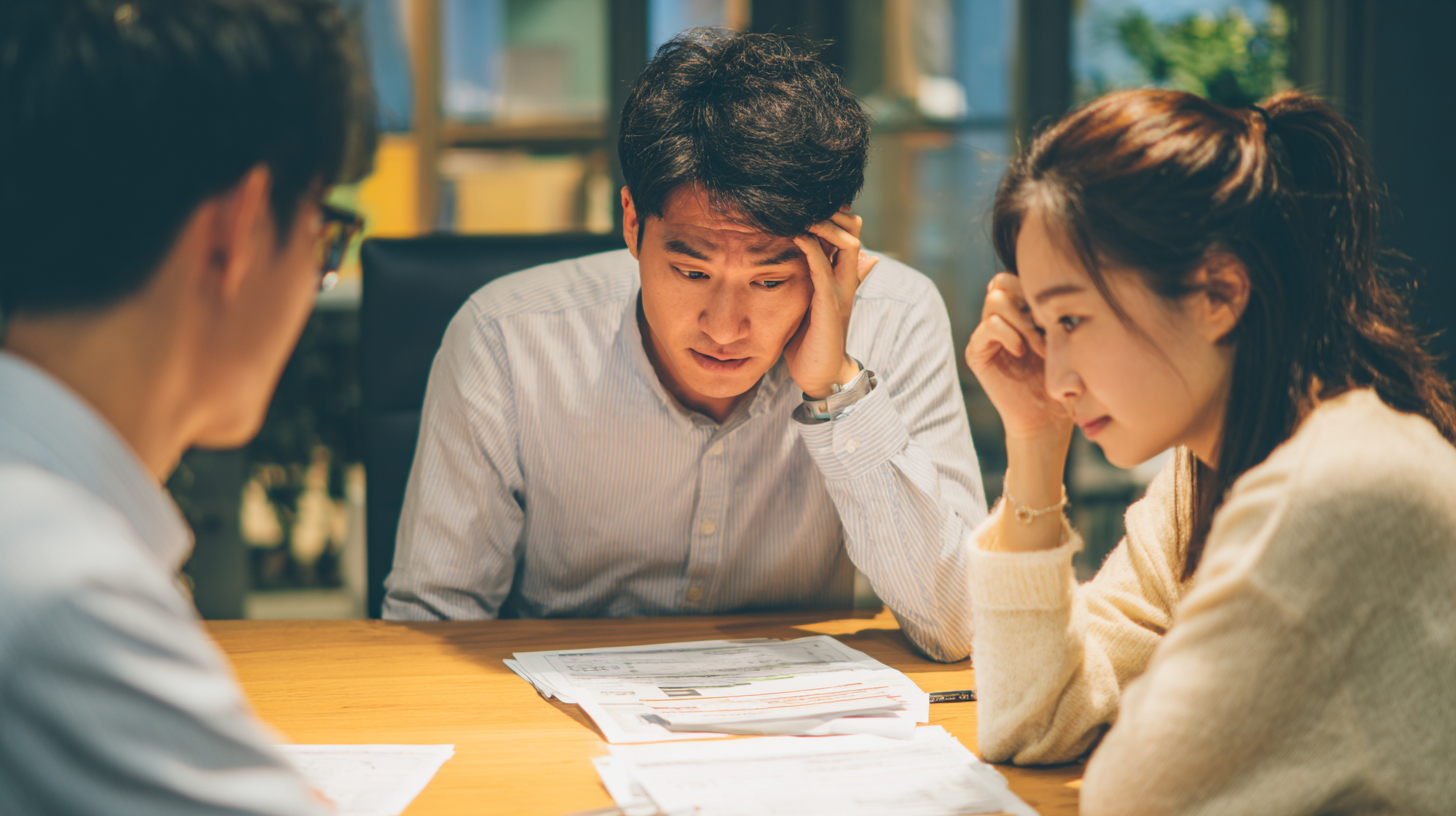 사무실 회의실에서 인사 담당자가 한국인 부모에게 급여 항목을 설명하는 장면