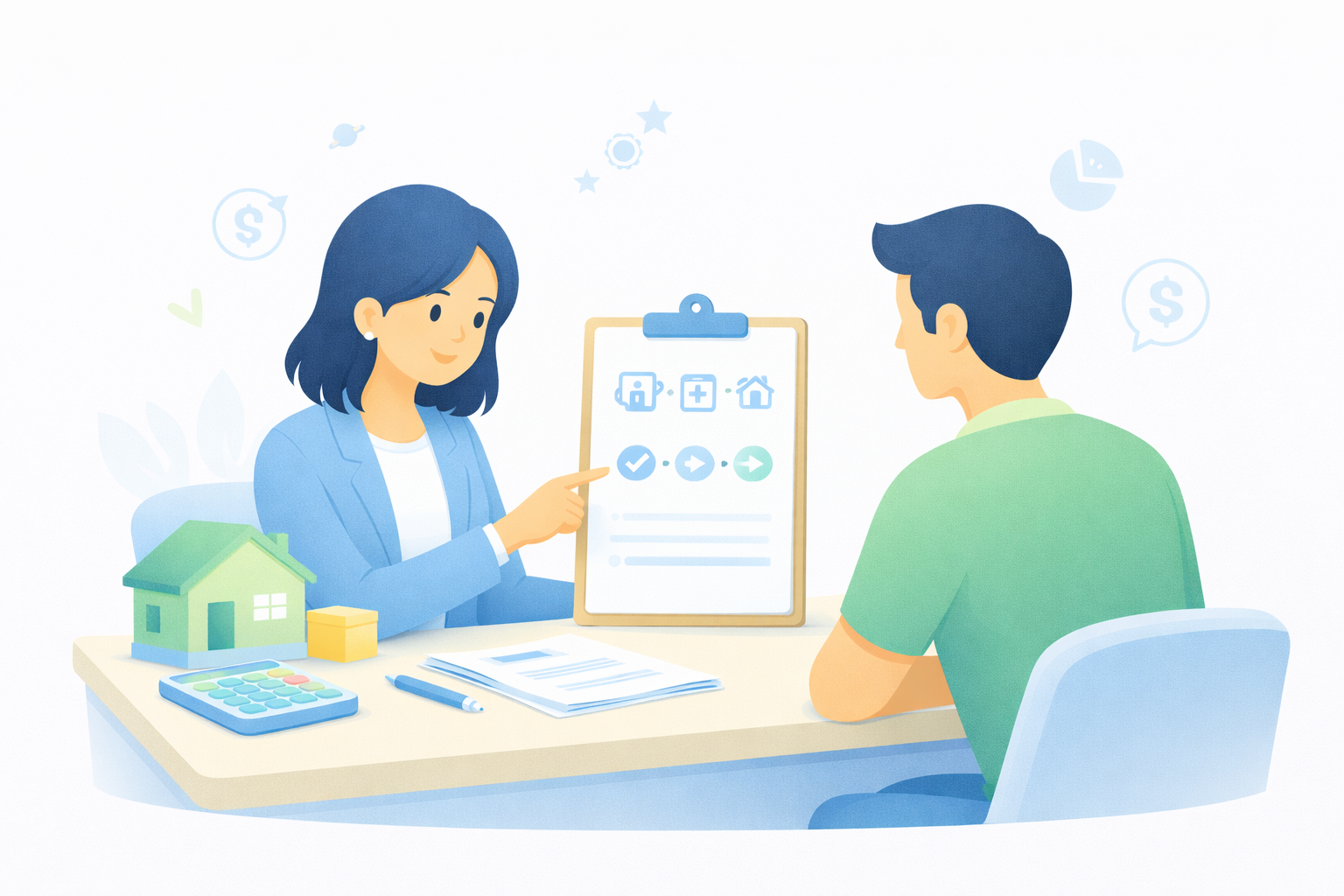 주택담보대출 진행 순서와 상담 구조를 보여주는 핵심 이미지