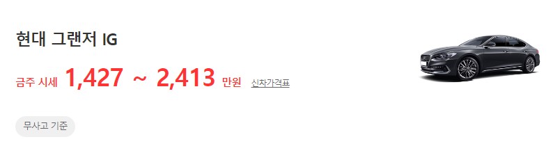 2016~2019년식 그랜저IG 중고차 시세