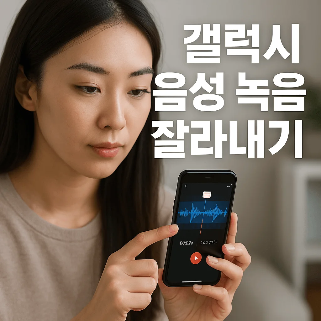 갤럭시 음성 녹음 잘라내기 방법 총정리 (2025년 최신)