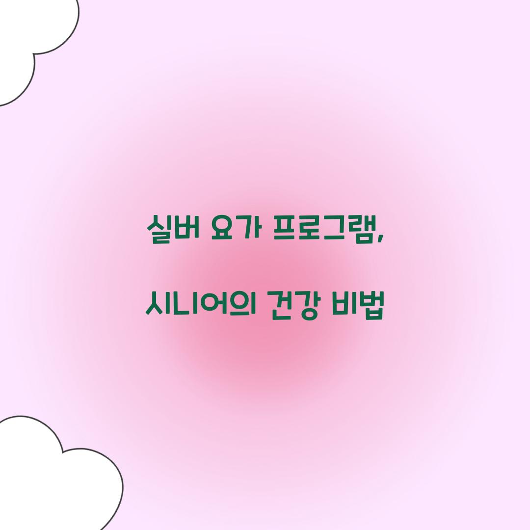 실버 요가 프로그램