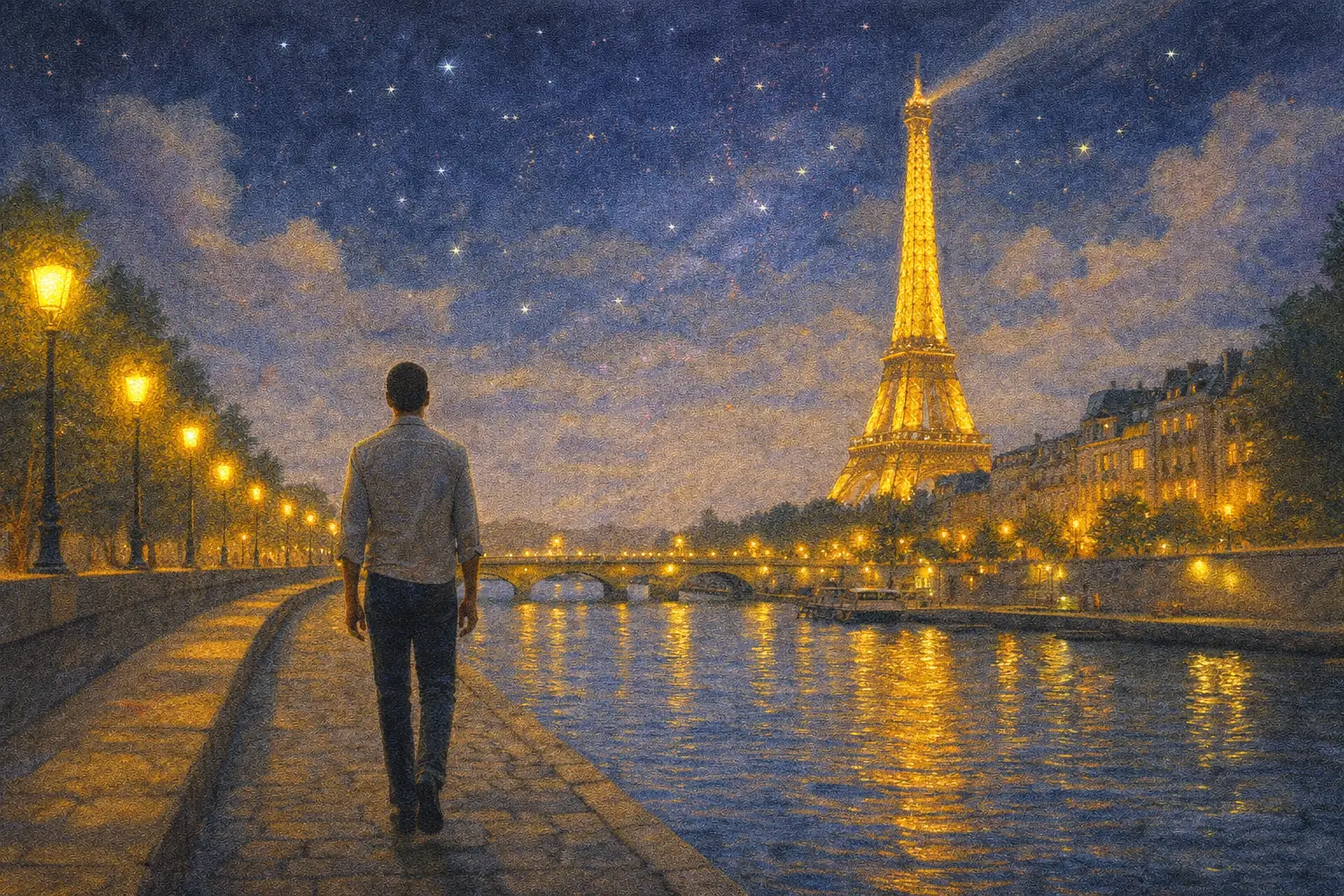 영화 미드나잇 인 파리 일러스트 이미지