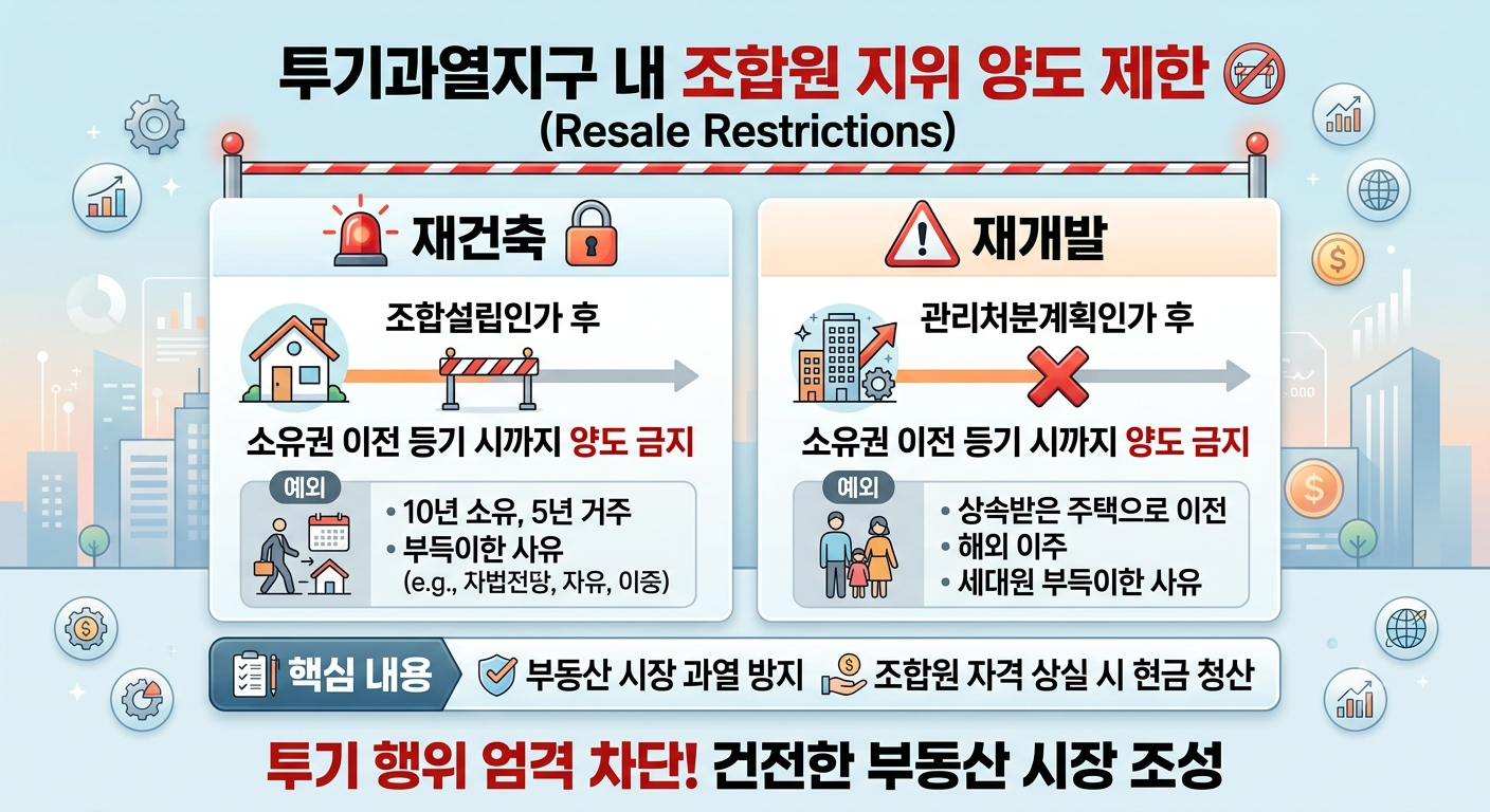 투기과열지구 조합원 지위 양도 제한 예외 조건 5가지!! 이것 모르면 현금청산