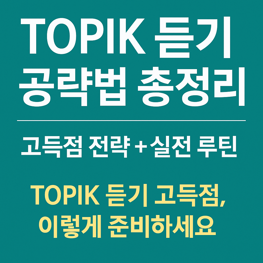 TOPIK 듣기 공략법 총정리
