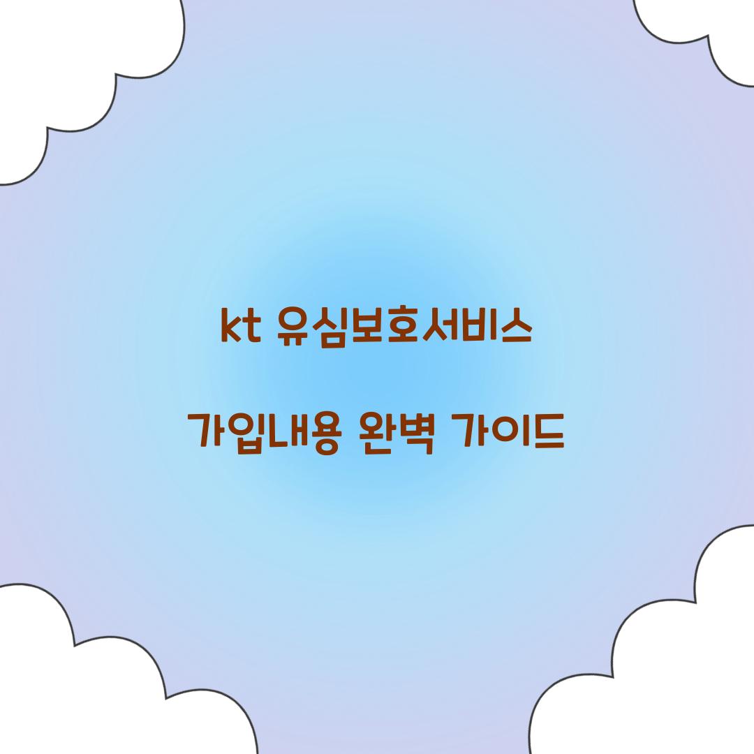 kt 유심보호서비스 가입내용