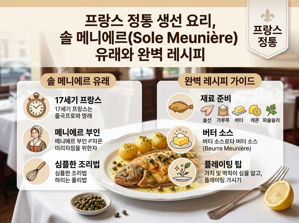 프랑스 정통 생선 요리, 솔 메니에르(Sole Meuni&egrave;re) 유래와 완벽 레시피