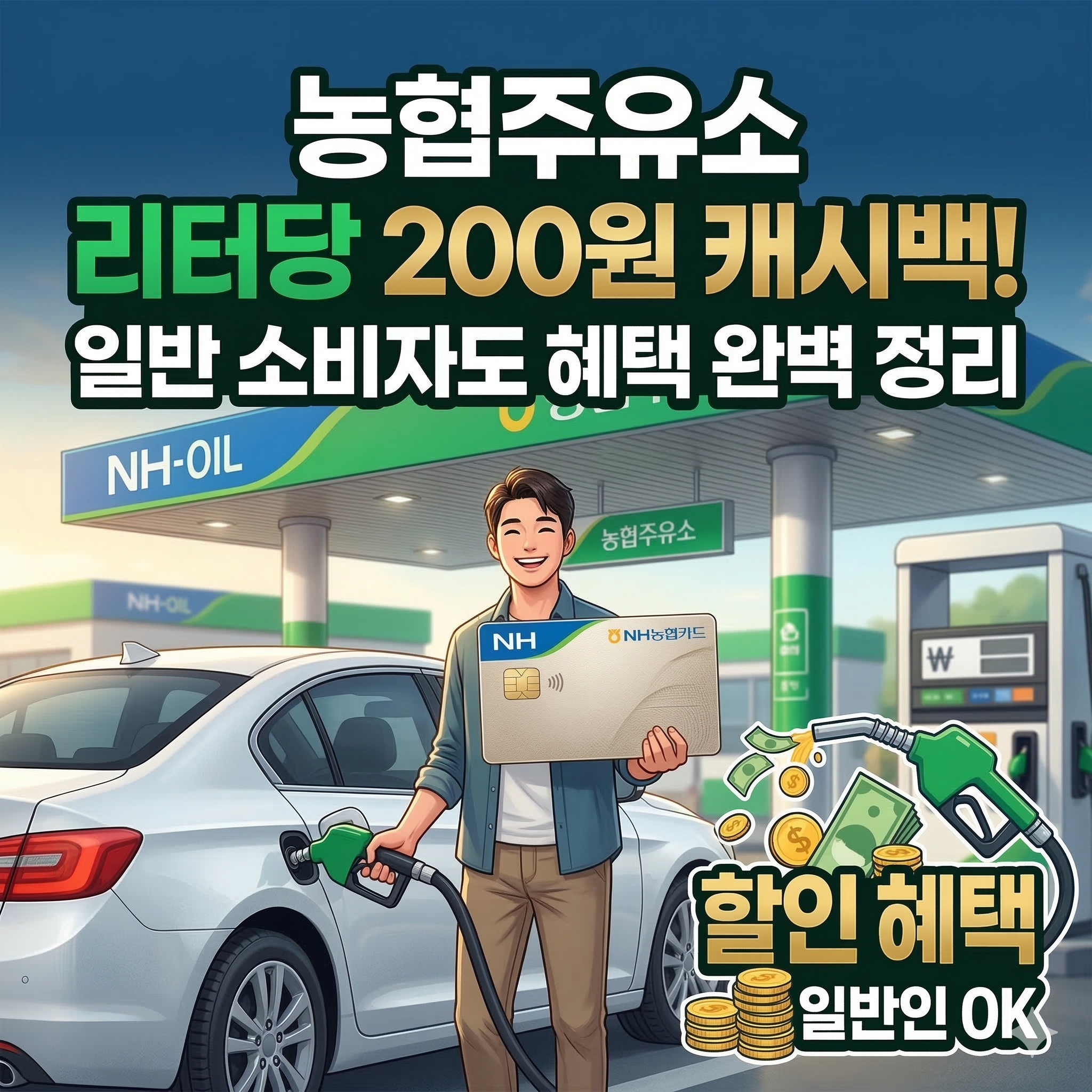 NH 농협주유소 할인 혜택 총정리: 일반 소비자 리터당 200원 캐시백의 진실