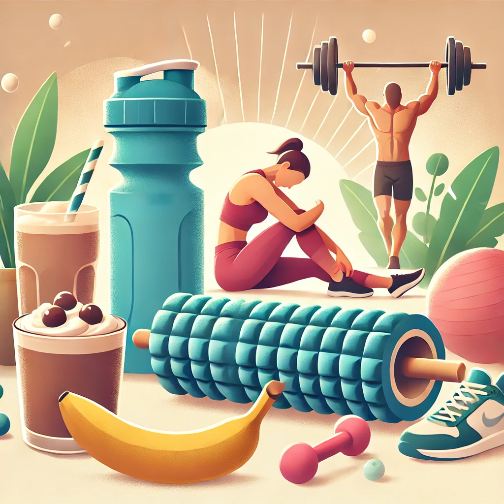 운동후 근육의 회복과 피로감을 없애는 이미지