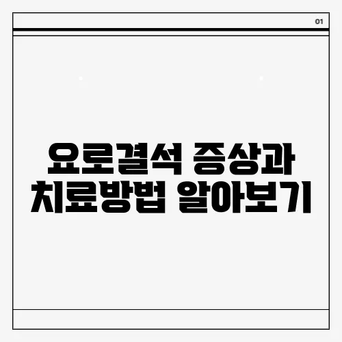 요로결석 증상과 치료방법 알아보기