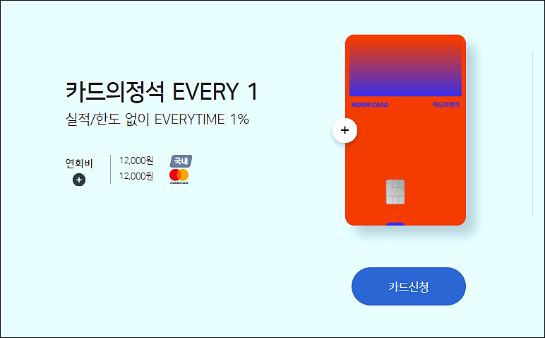 우리카드 카드의 정석 EVERY1 혜택