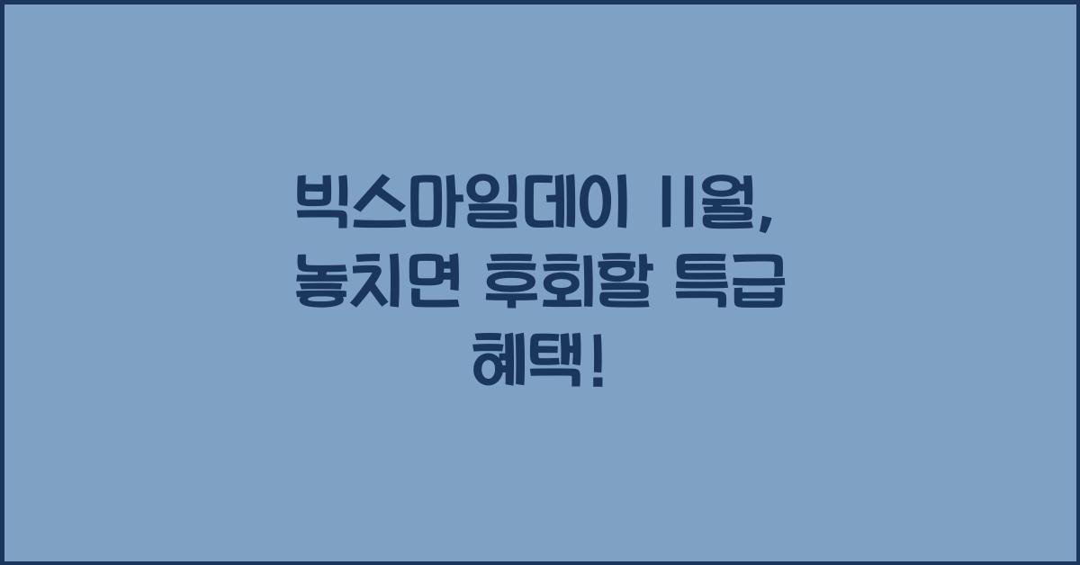 빅스마일데이 11월