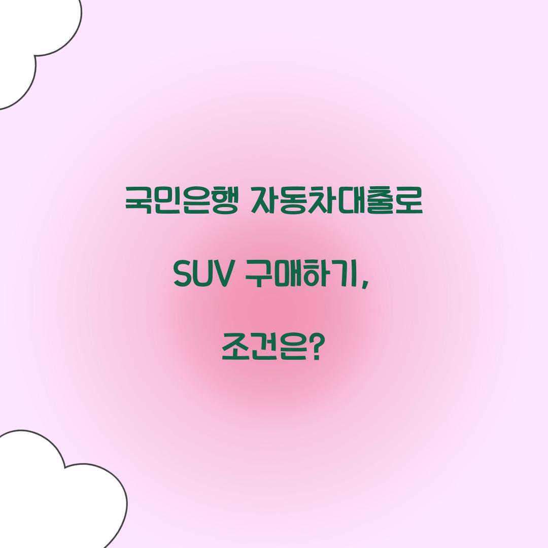국민은행 자동차대출