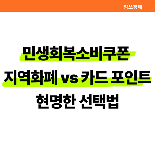 "민생회복 소비쿠폰 지역화폐와 카드 포인트 비교 썸네일 이미지"