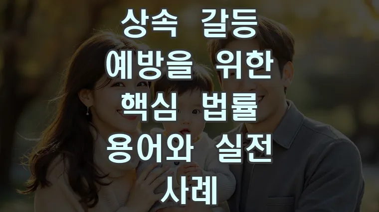 상속 갈등 예방을 위한 핵심 법률 용어와 실전 사례