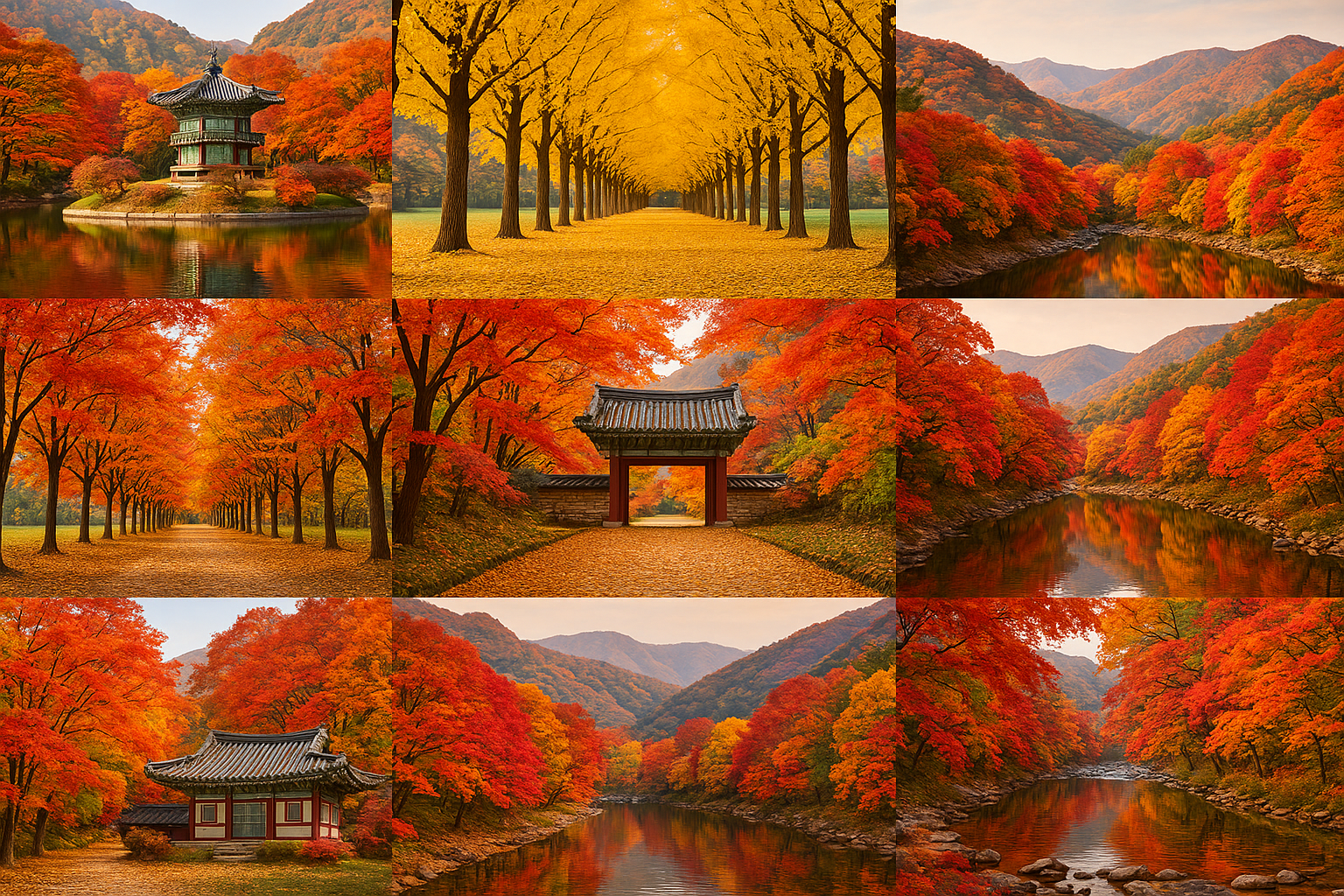 한국 가을 단풍의 사진