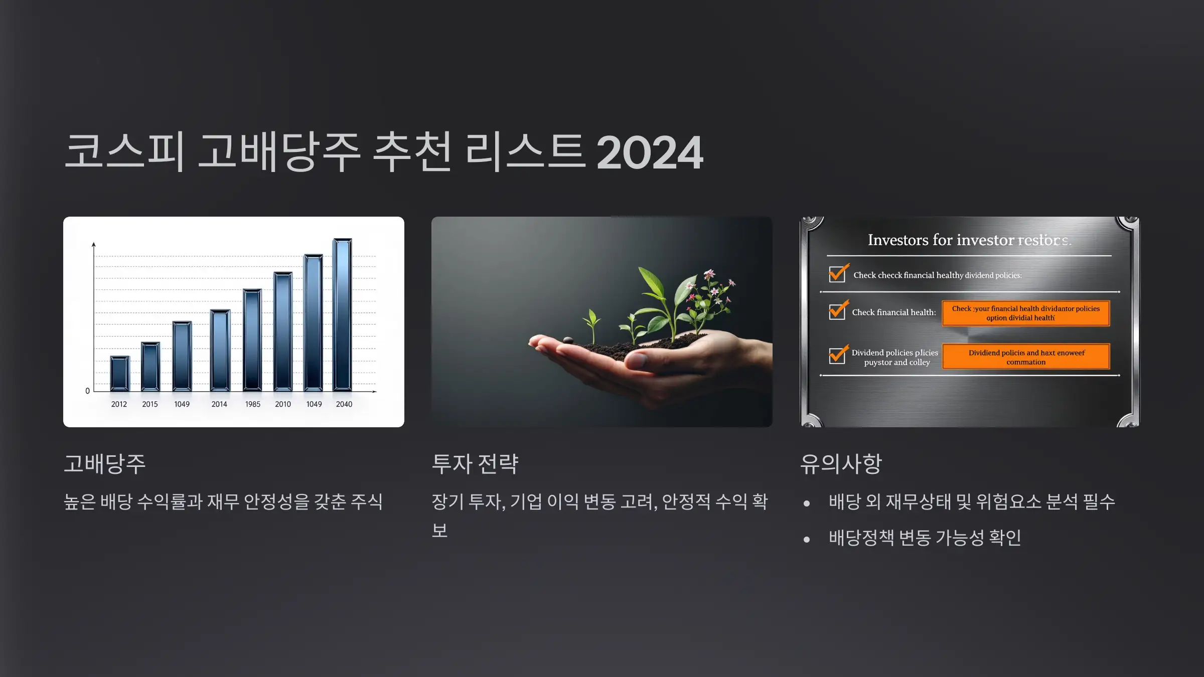 2025 코스피 고배당주 추천 리스트 TOP10