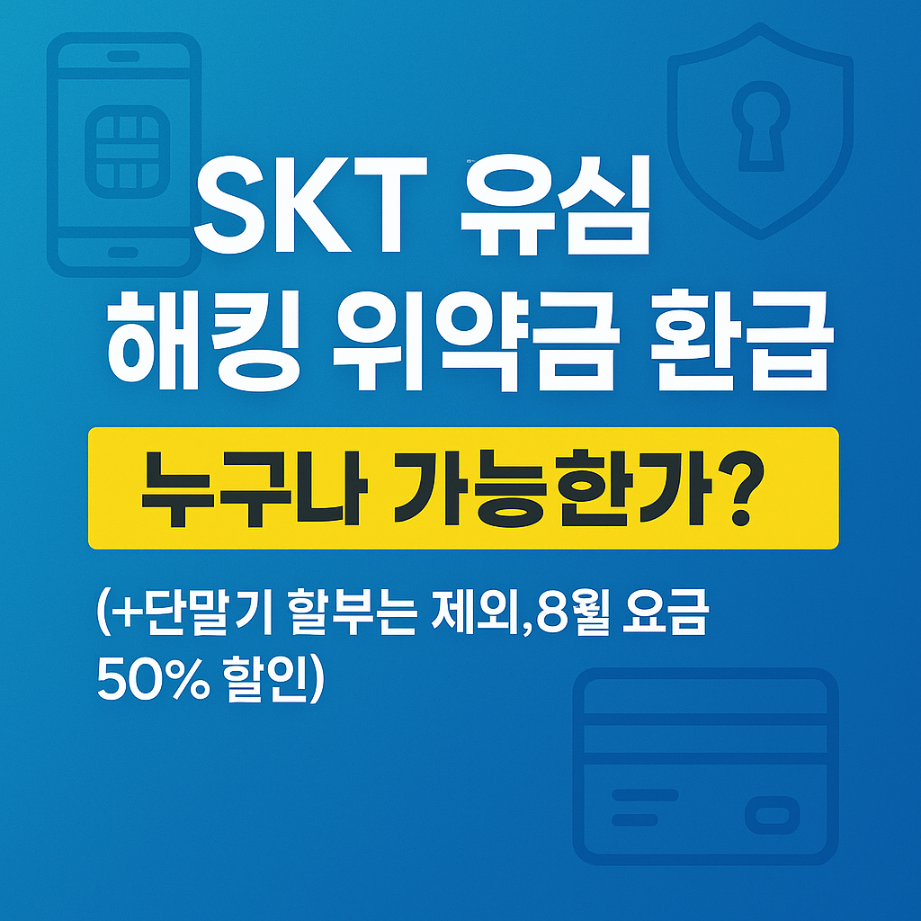 SKT 유심 해킹 위약금 환급, 누구나 가능한가?(+단말기 할부는 제외,8월 요금 50% 할인)