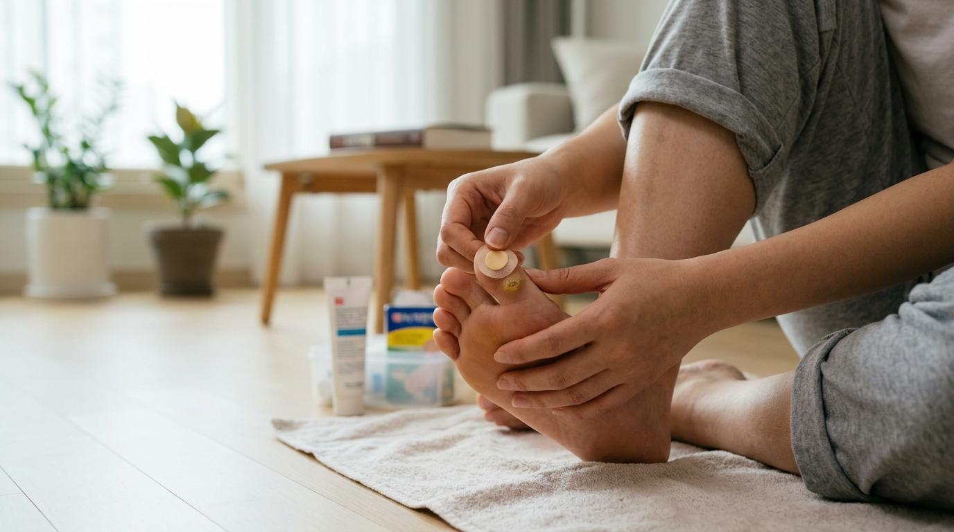 발에 난 티눈을 없애려면