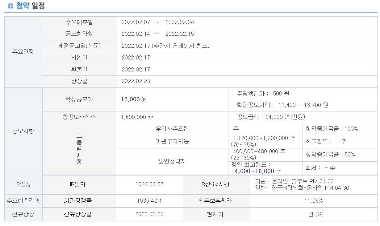 퓨런티어 청약일정