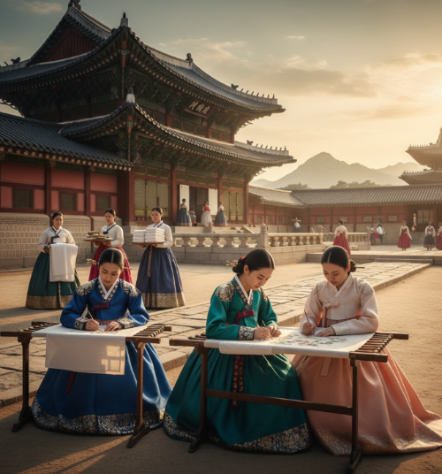 궁궐에서 일하는 조선시대 궁녀들 모습