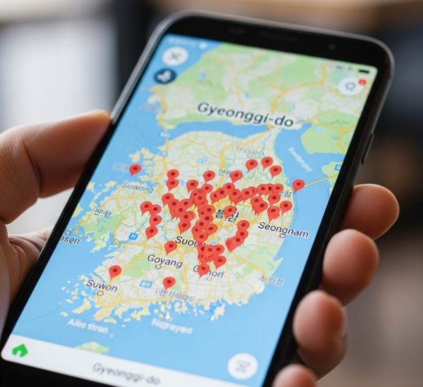 지도 앱을 보며 우리 동네 센터 위치를 검색