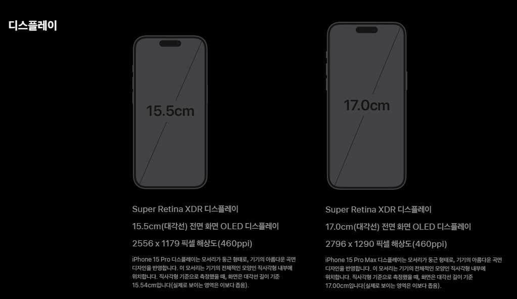 아이폰 15 Pro와 Pro Max 비교