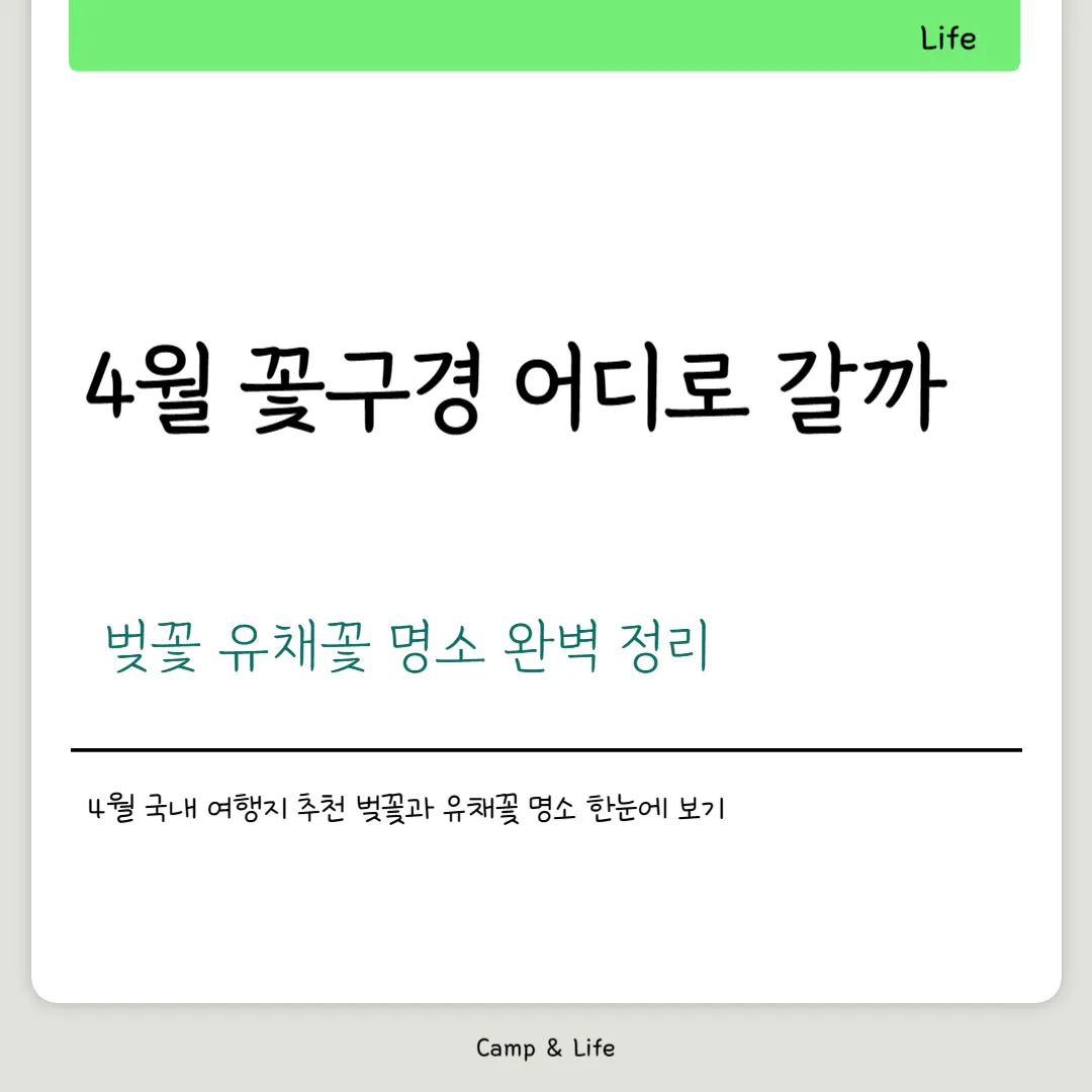 4월 꽃구경 명소 추천