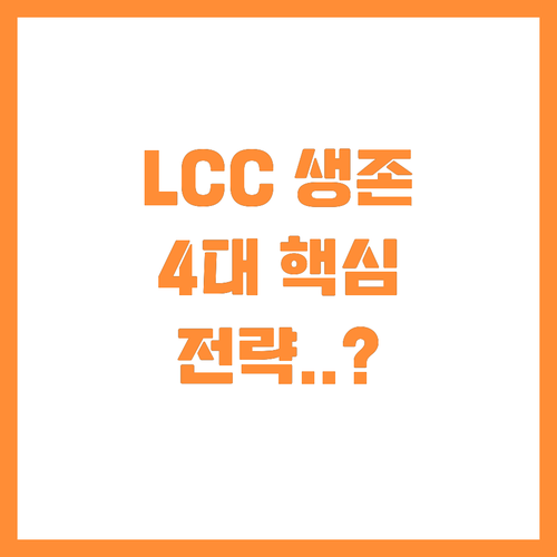 지속 가능한 항공 모델을 위한 LCC..