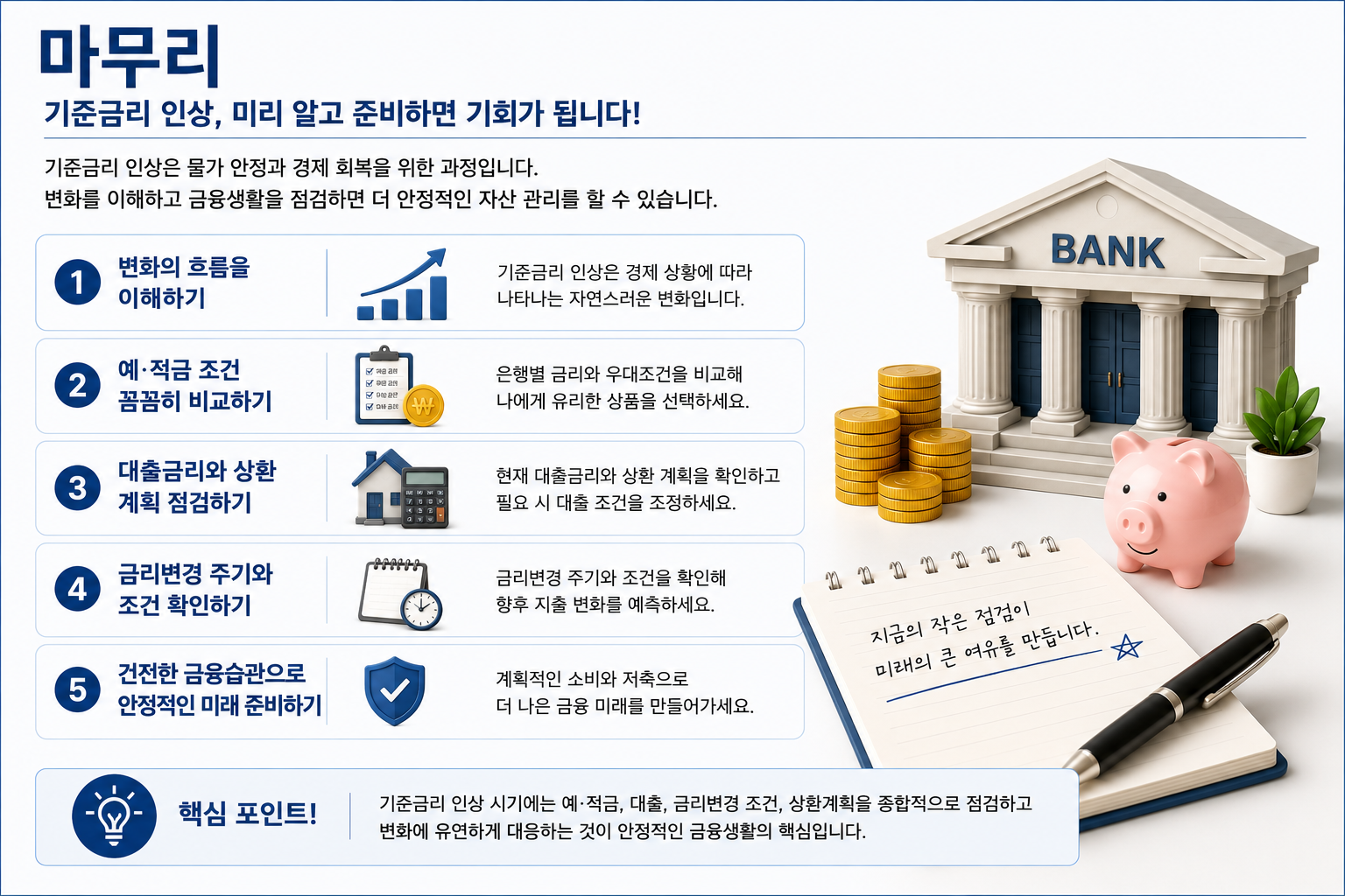 기준금리 3% 인상에 따른 예금 대출 조건과 금융계획 점검