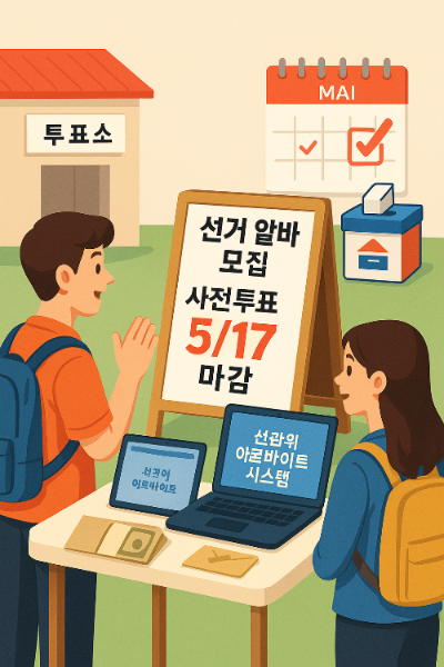 2025 대통령선거 알바 신청 기간,일당 최대 16만원? 개표사무원 신청기간