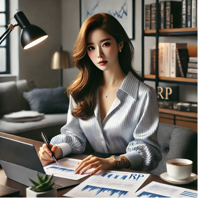 rp통장으로 재테크하는 30대 미혼 여성 이미지