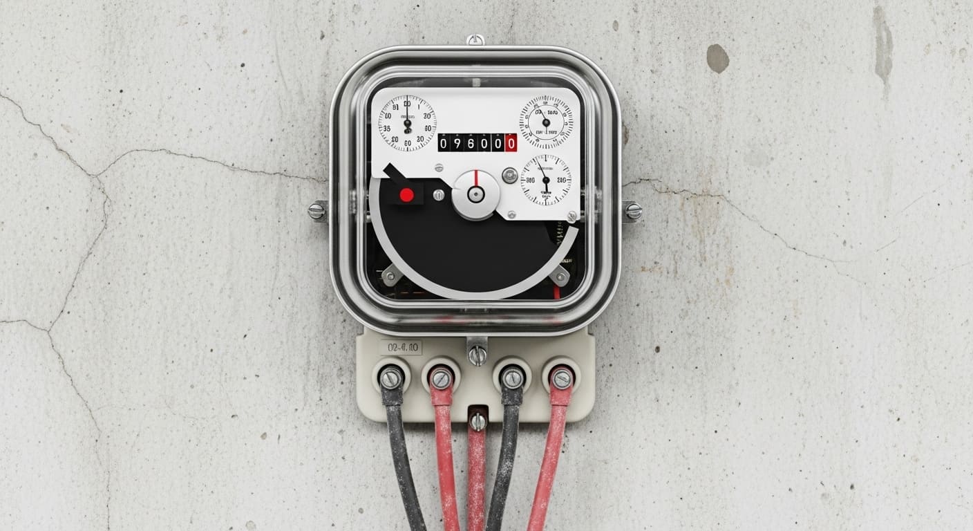 전력 사용량을 기록하는 전기 계량기 모습