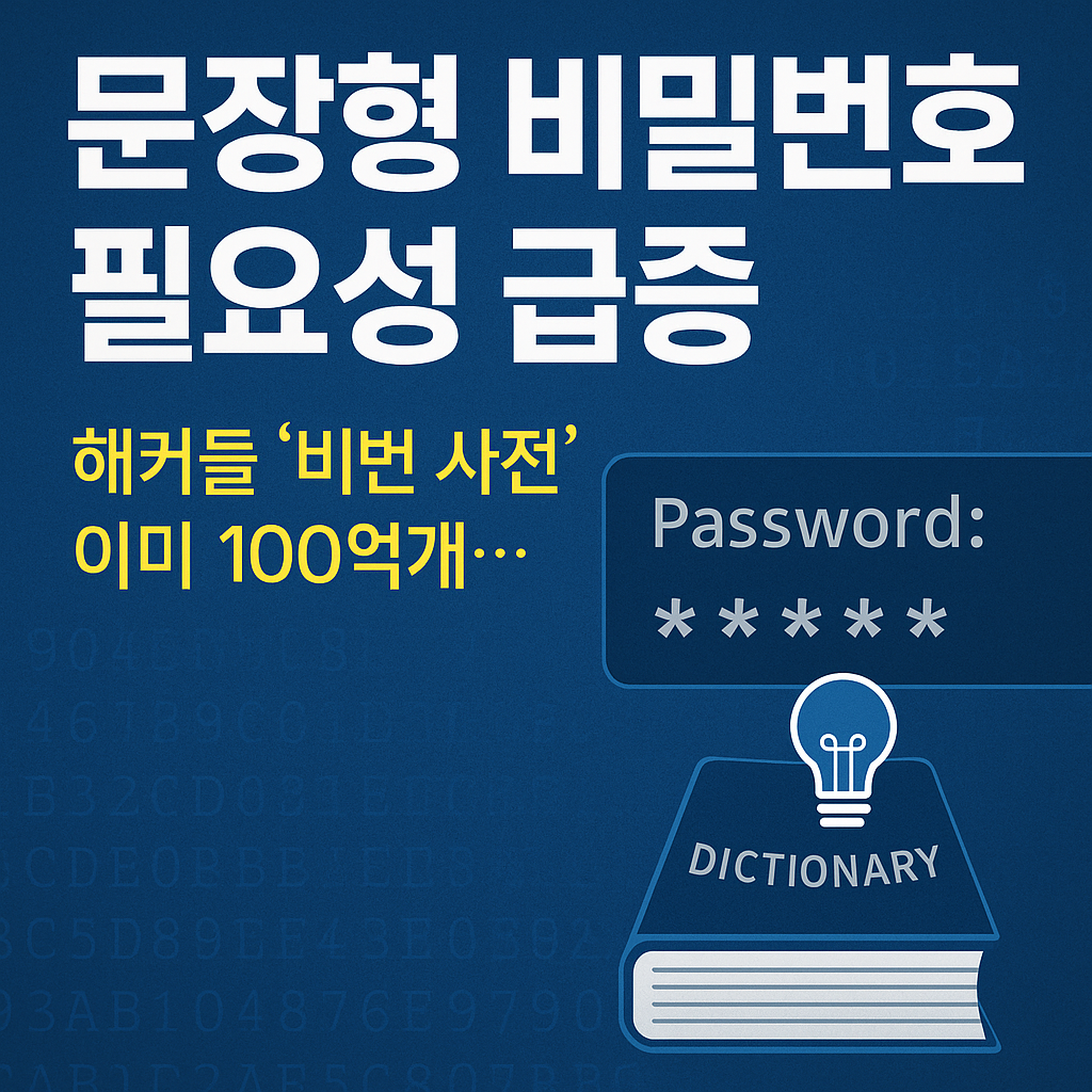 해커들의 100억개 비번 사전, AI 기반 공격 시대… 문장형 비밀번호로의 전환이 왜 필요한가